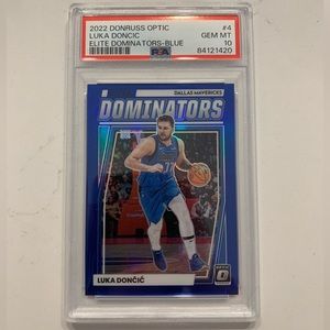 2022-23 Optic Luka Doncic Blue /49 Elite Dominators Mavericks #4 PSA 10 POP 3